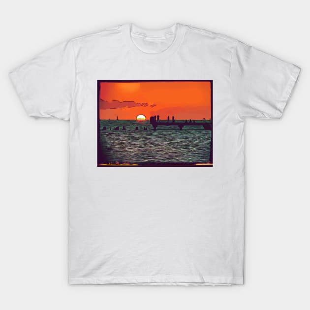 Sunset in Key West Florida T-Shirt by WelshDesigns